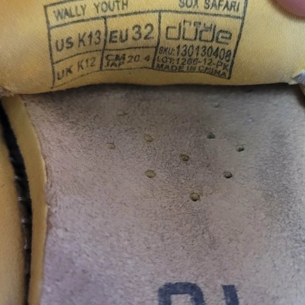 Youth Boys Hey Dude Wally Slip On Loafers Gray Yellow Youth Size US KID 13